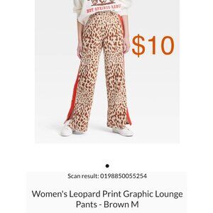 Women's Leopard Print Graphic LoungePants - Brown M